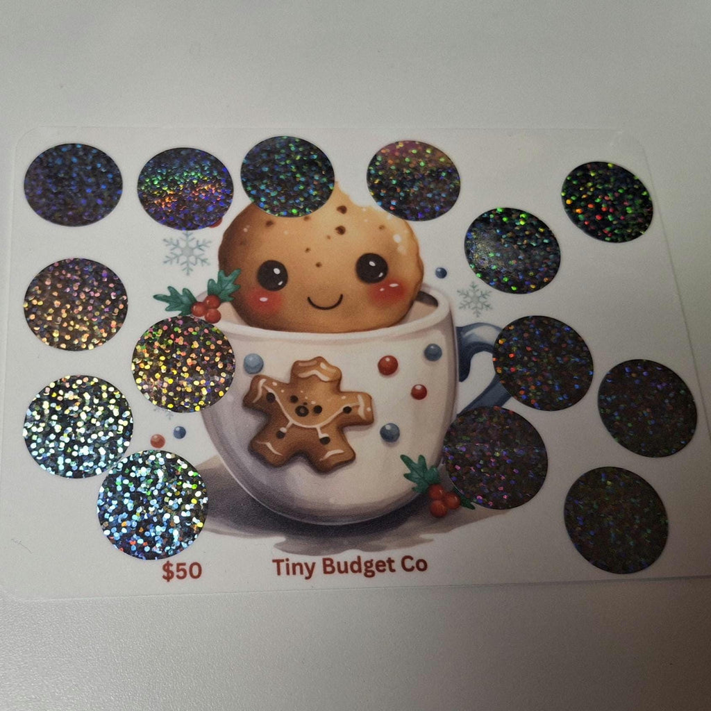 Ginger Bread Man Cup scratch Off Saving Challenge Low Income