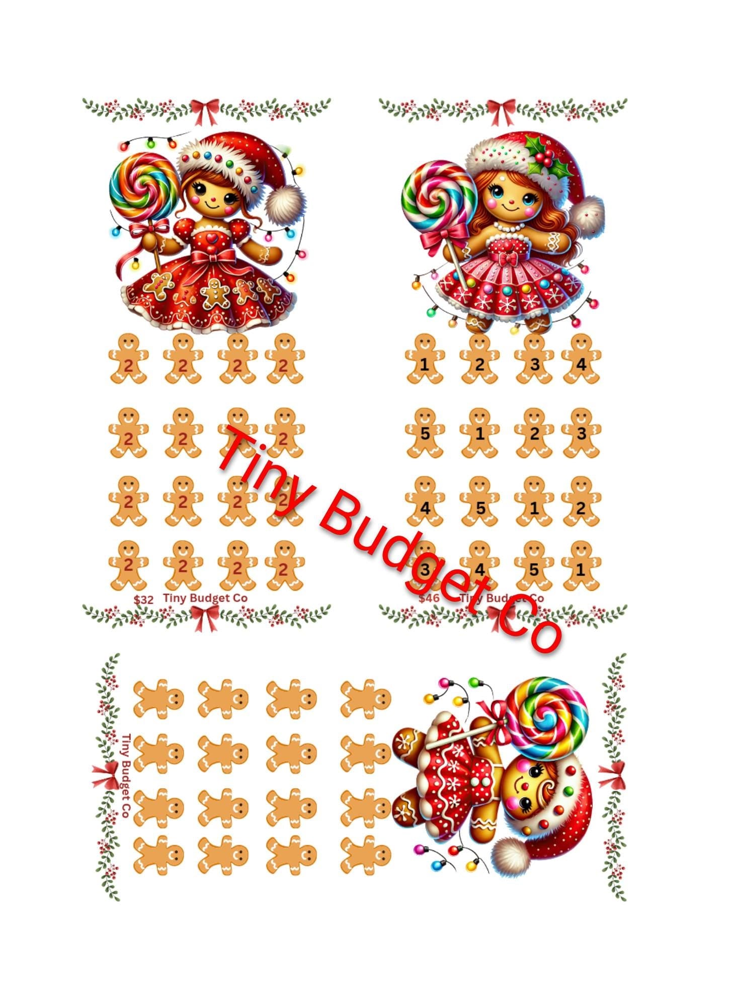 Gingerbread Lollipop Christmas Mini Saving Challenge Set