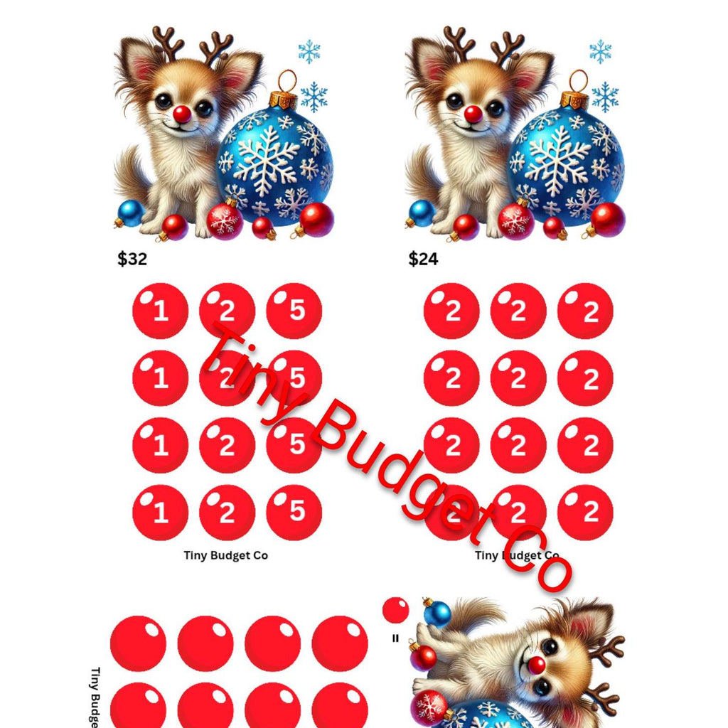 Red Nose Reindeer Pup Christmas Mini Saving Challenges