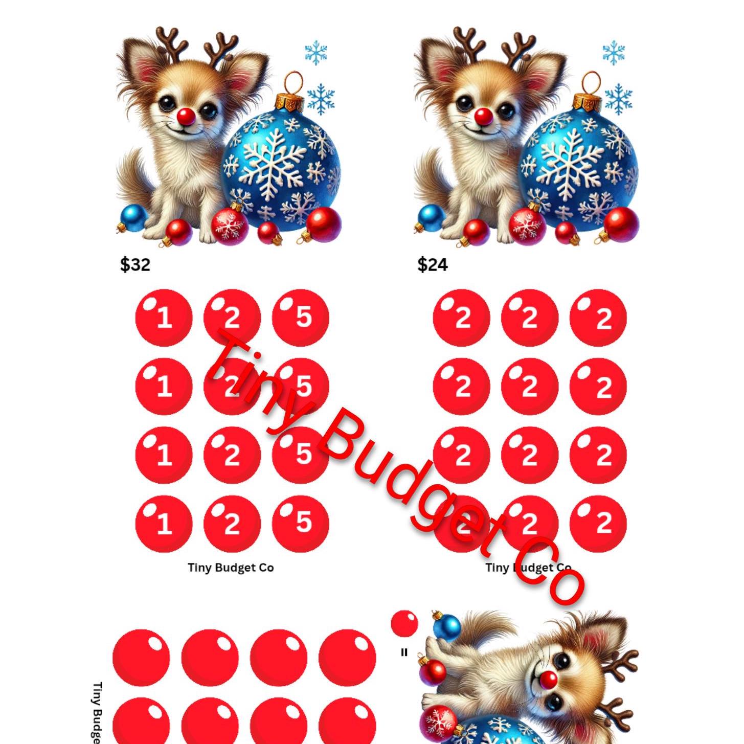 Red Nose Reindeer Pup Christmas Mini Saving Challenges