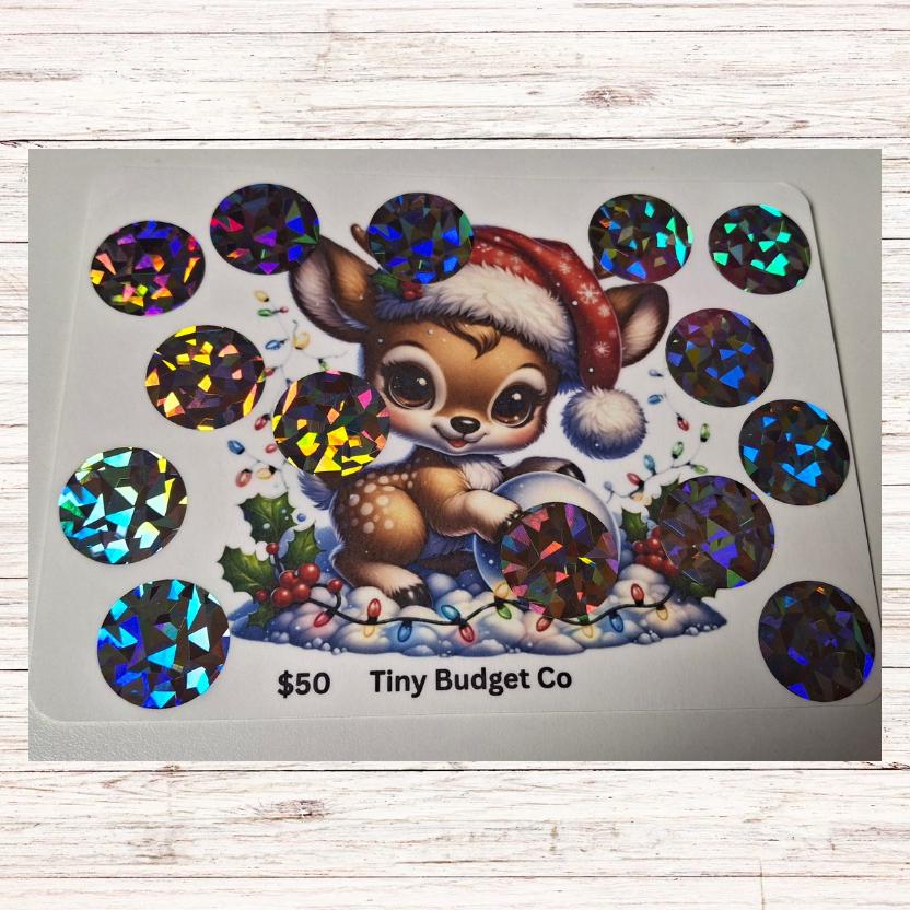 Christmas Deer Savings Challenge: Scratch-Off Budget Friendly
