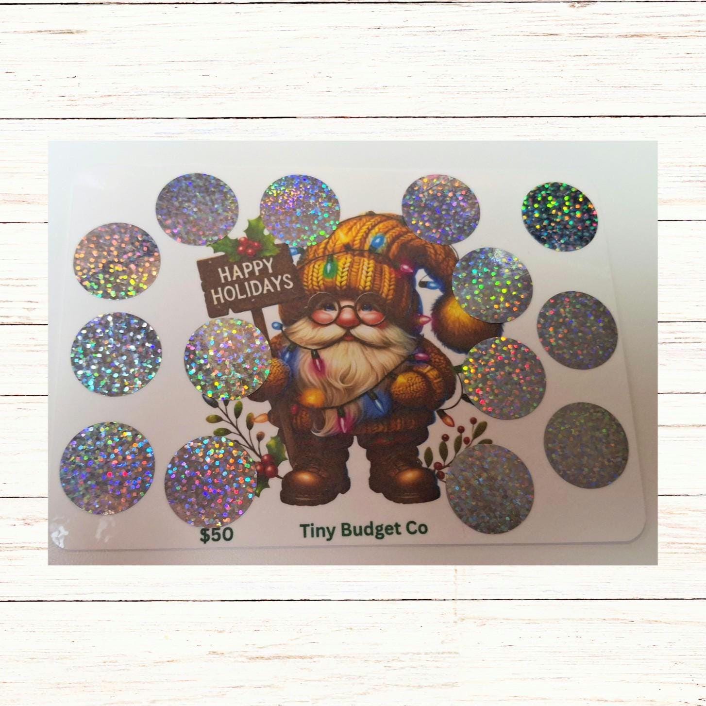 Happy Holidays Gnome Scratch-Off Savings Challenge: Holiday Budgeting