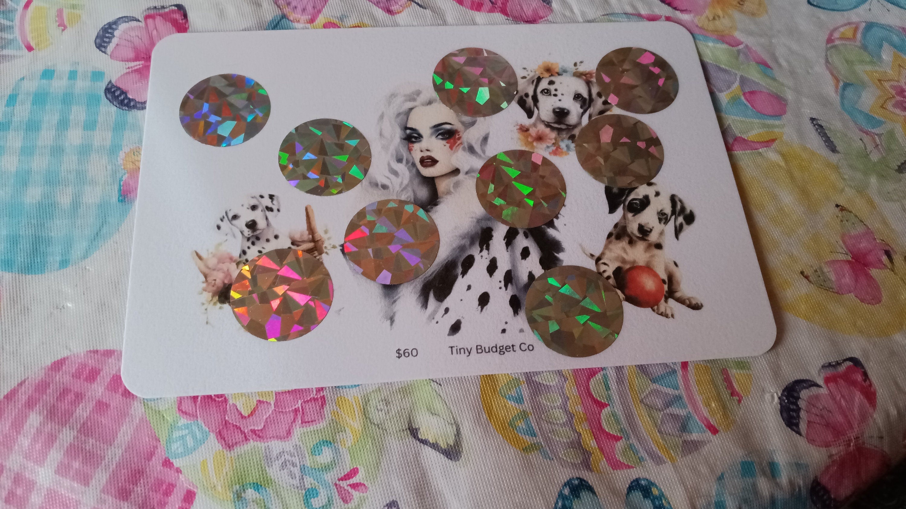 Dalmatian Dogs & Evil woman set Scratch Off Saving Challenge Low Income Set of 3
