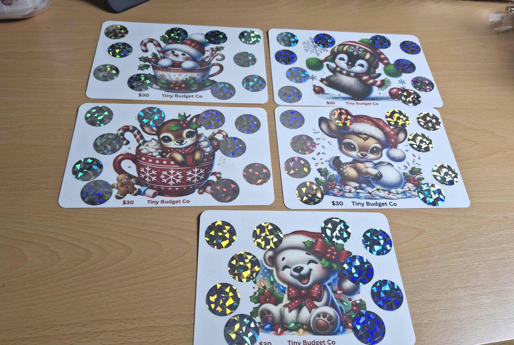 Mystery Christmas Variety Bargin Pack Scratch Off Saving Challenge Pack Bundle Set Low Income Saving  Scratch and Save 5,10 pack Set