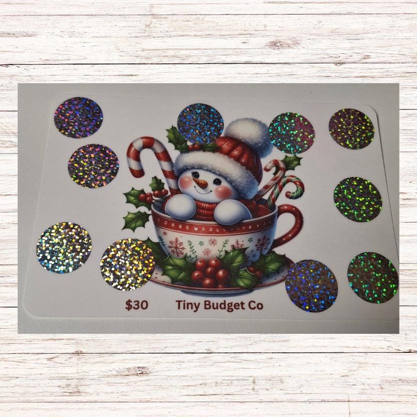 Christmas Snowman Scratch Off Savings Challenge: Holiday Budget-friendly