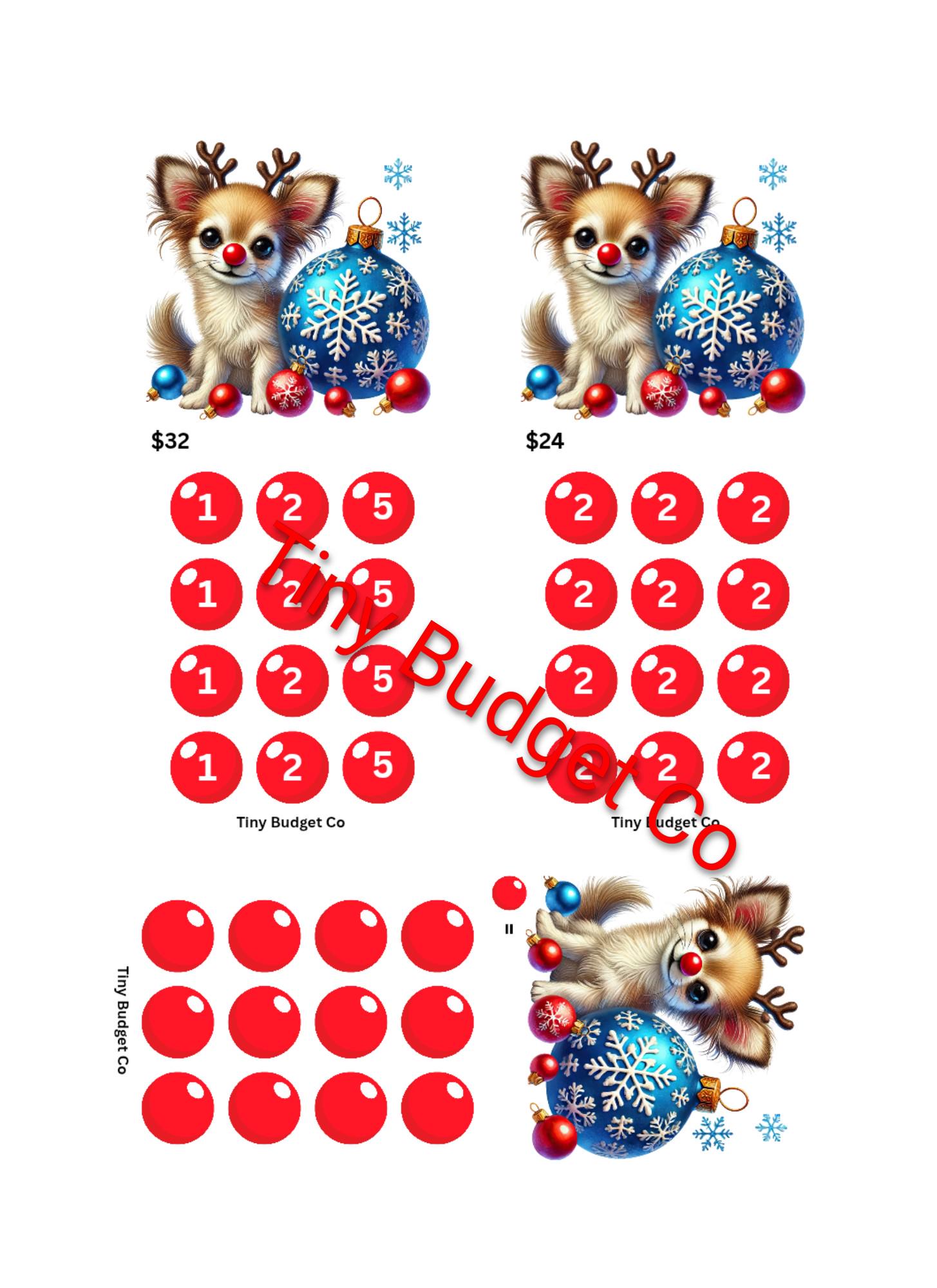 Red Nose Reindeer Pup Christmas Mini Saving Challenges