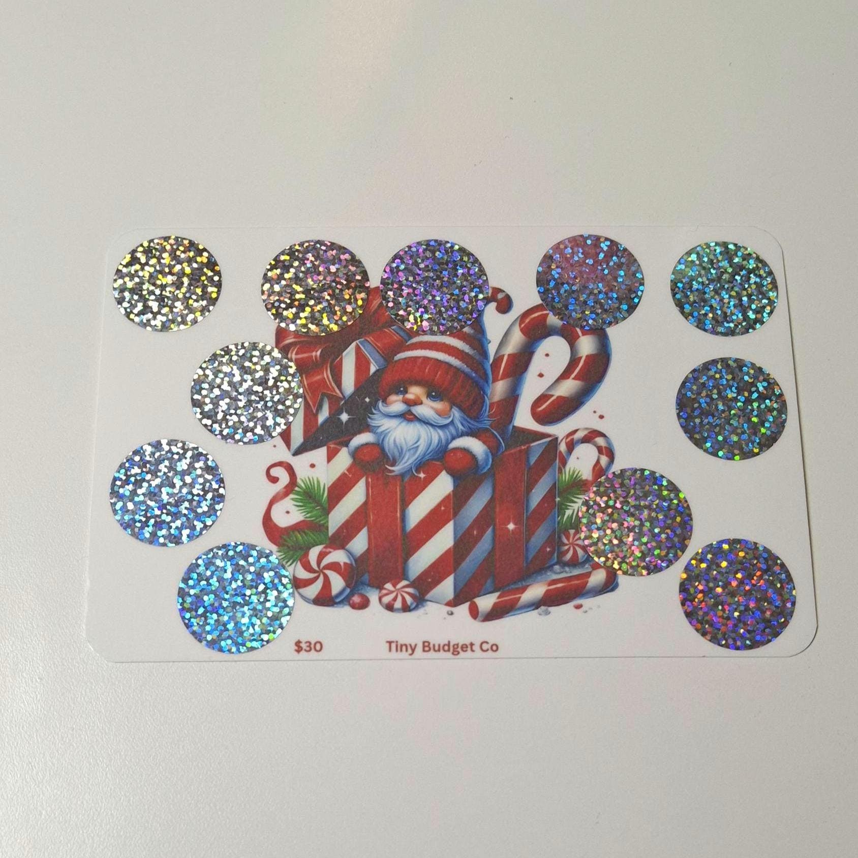 Peppermint Gnome Scratch Off Savings Challenge