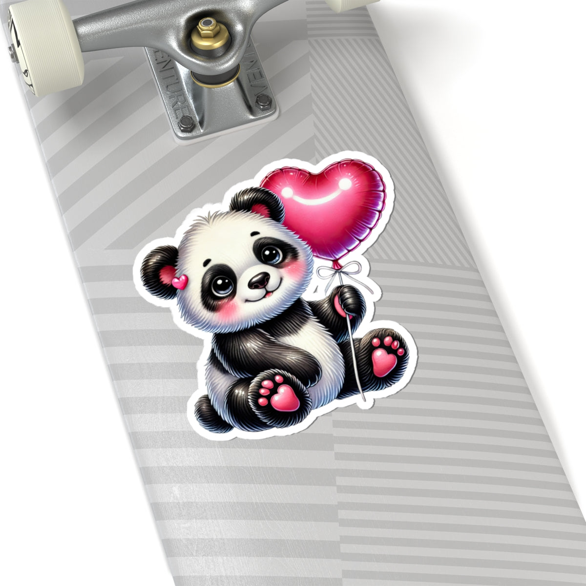Panda Holding Heart Balloon Sticker — Cute Animal Love Decal