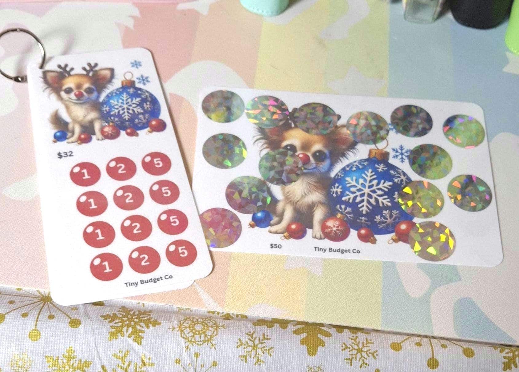 Red Nose Reindeer Pup Christmas Scratch Off and Mini Saving Challenge Set