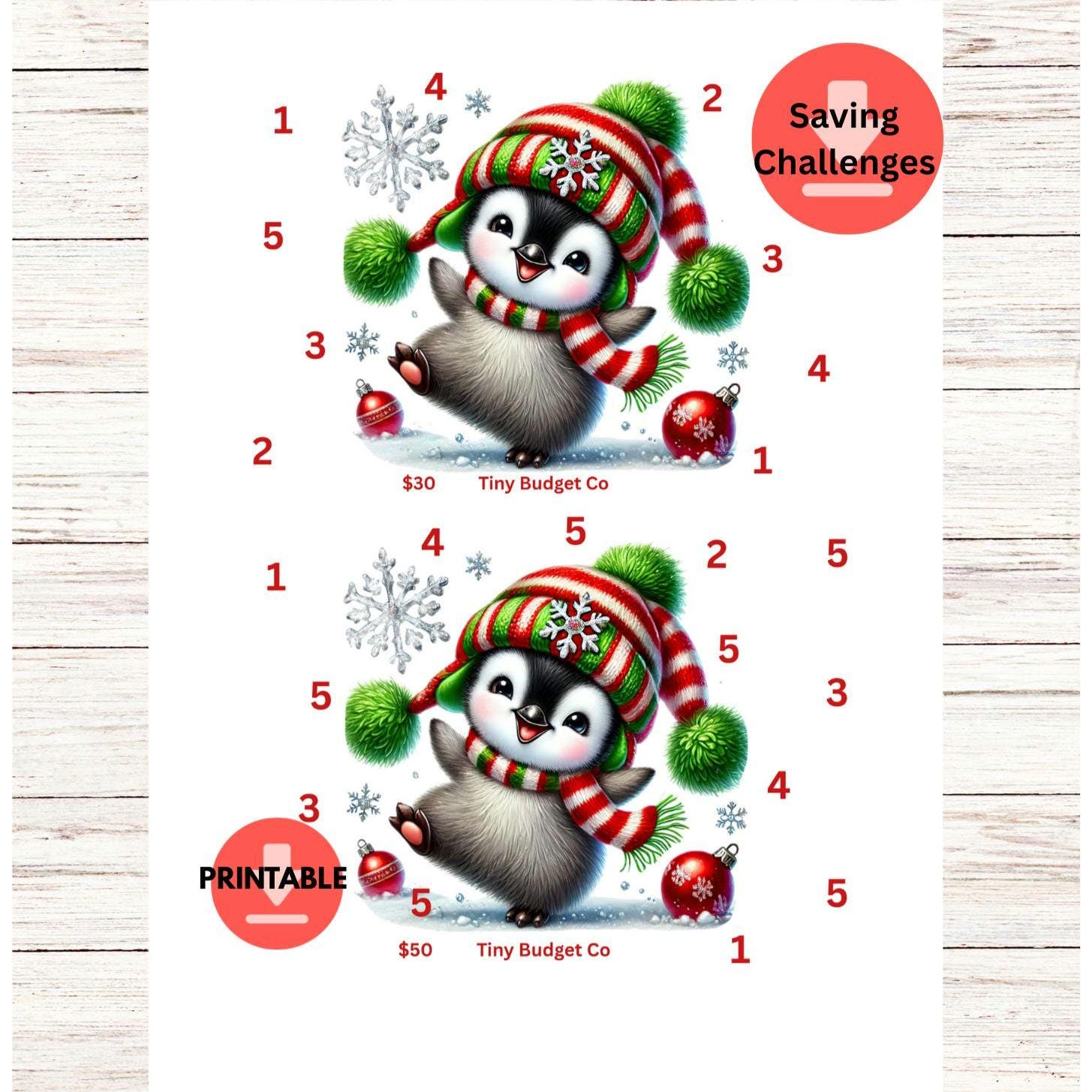 Christmas Penguin Saving Challenge | Save 30 or 50 | Low Income Budgeting