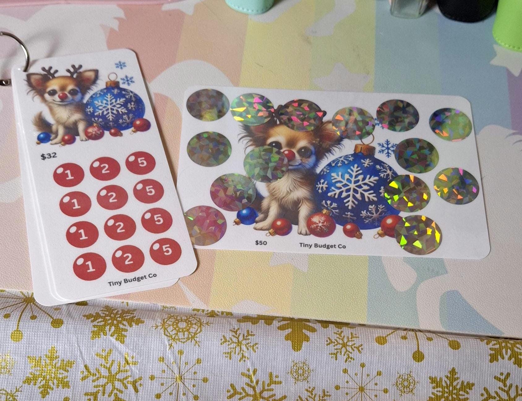 Red Nose Reindeer Pup Christmas Scratch Off and Mini Saving Challenge Set
