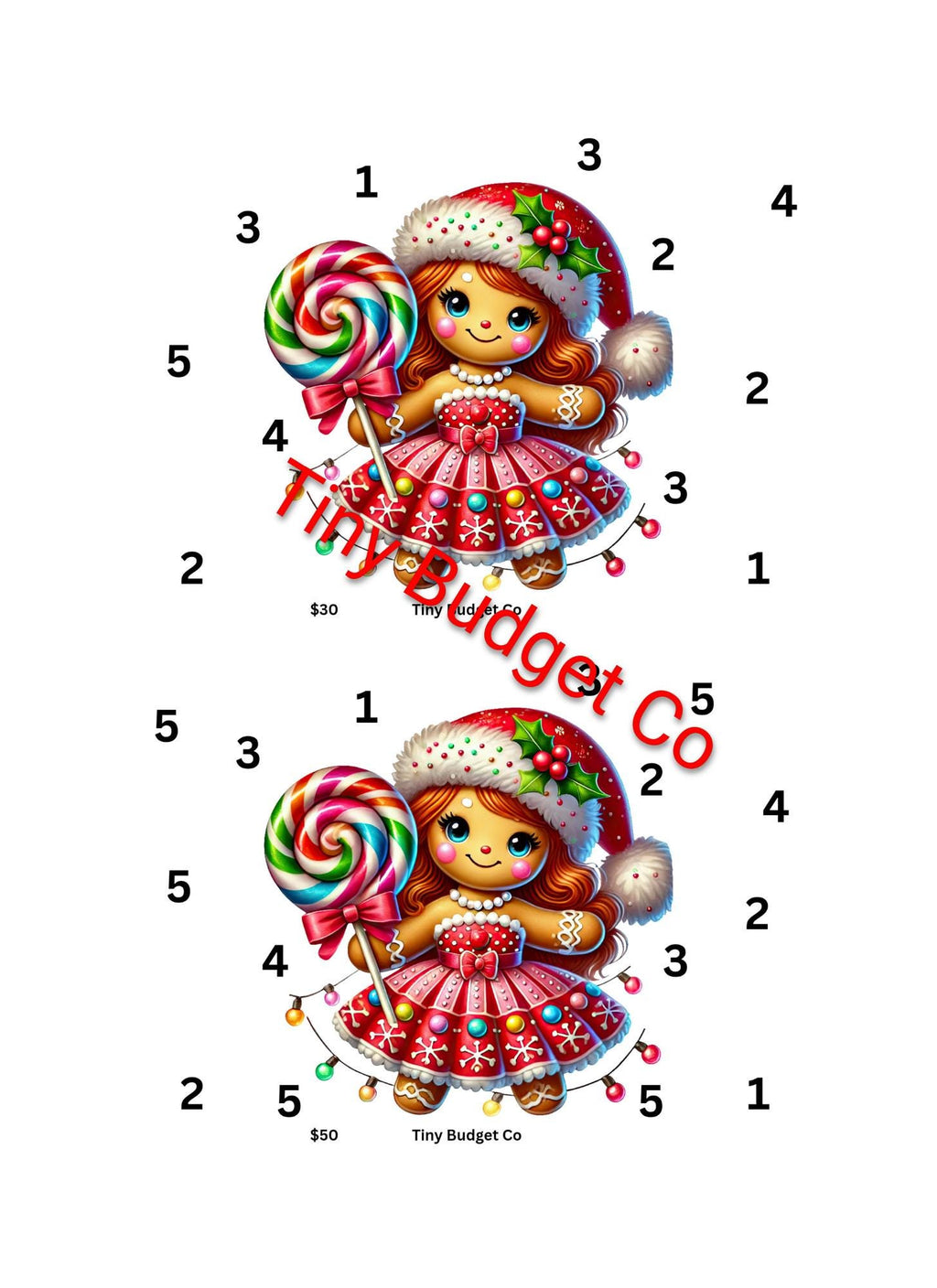 Gingerbread Lollipop Christmas Saving Challenge Set