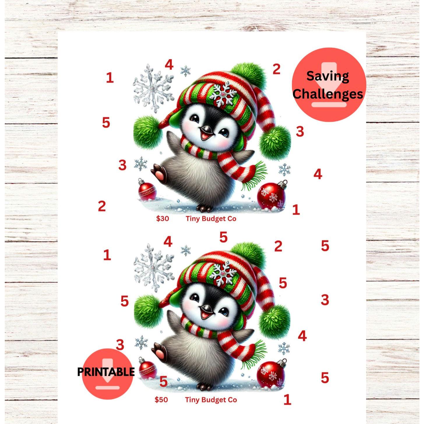 Christmas Penguin Saving Challenge | Save 30 or 50 | Low Income Budgeting