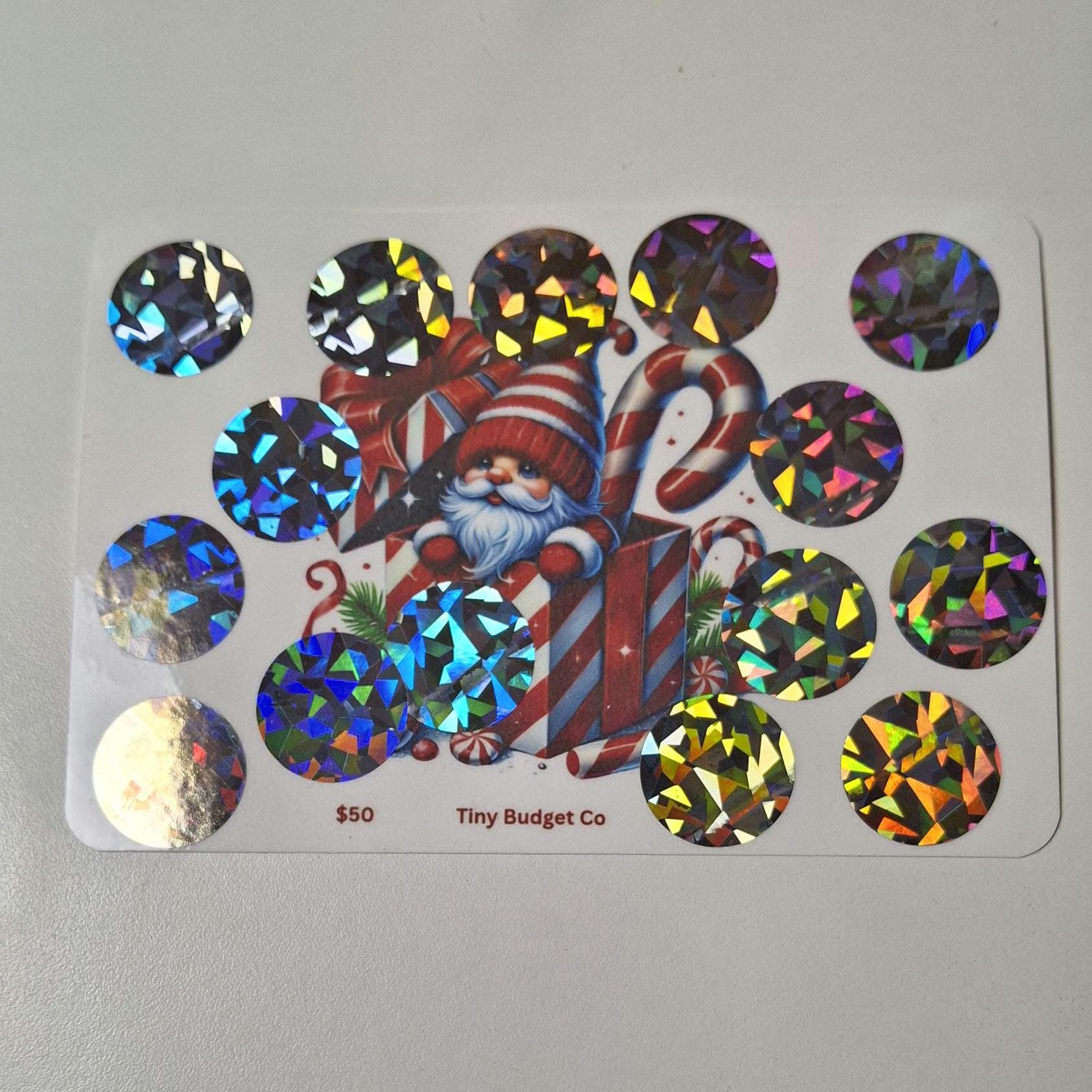 Peppermint Gnome Scratch Off Savings Challenge