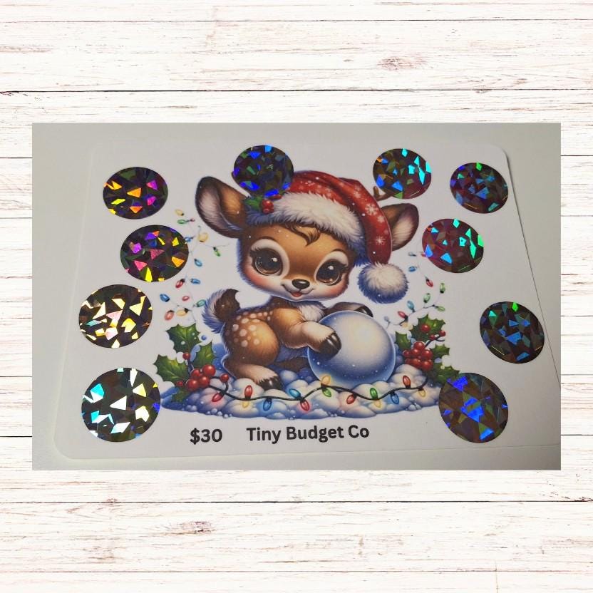 Christmas Deer Savings Challenge: Scratch-Off Budget Friendly