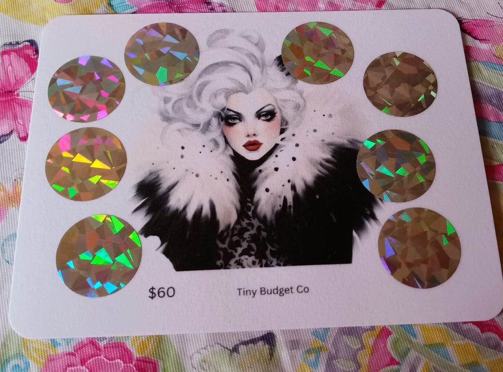 Dalmatian Dogs & Evil woman set Scratch Off Saving Challenge Low Income Set of 3