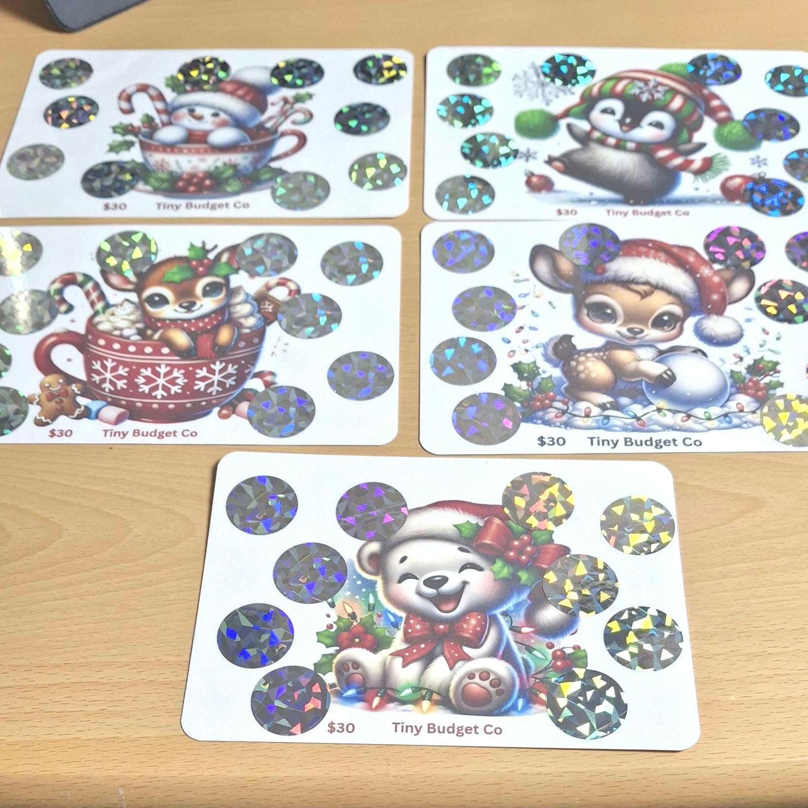 Mystery Christmas Variety Bargin Pack Scratch Off Saving Challenge Pack Bundle Set Low Income Saving  Scratch and Save 5,10 pack Set