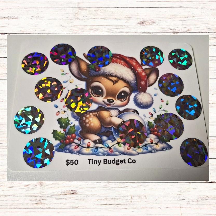 Christmas Deer Savings Challenge: Scratch-Off Budget Friendly