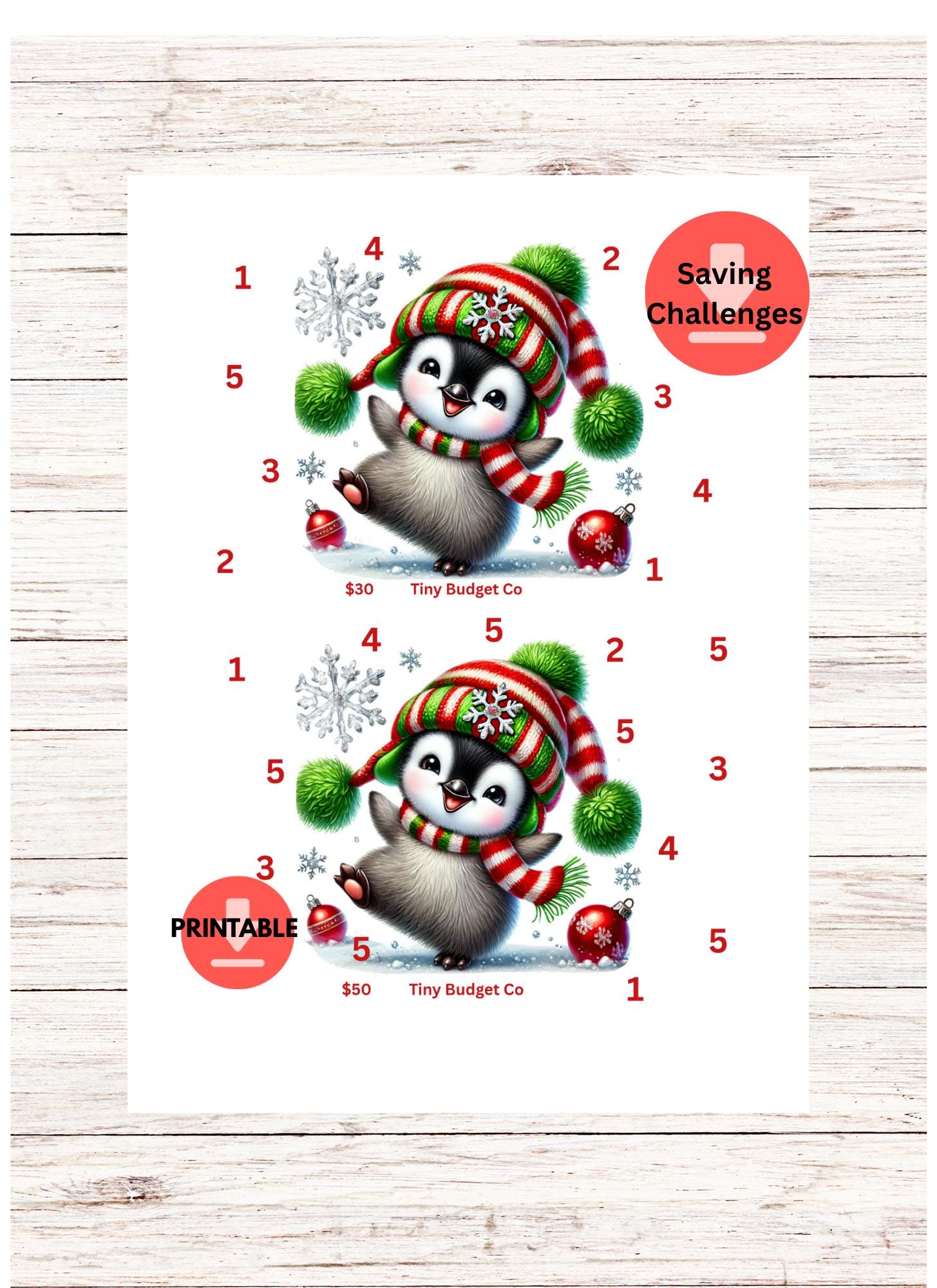 Christmas Penguin Saving Challenge | Save 30 or 50 | Low Income Budgeting