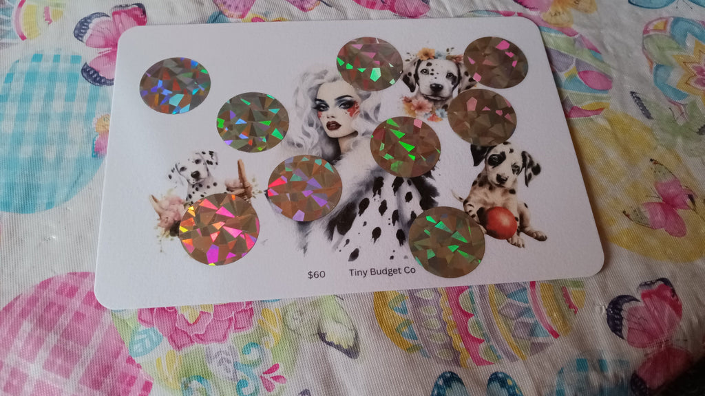 Dalmatian Dogs & Evil woman set Scratch Off Saving Challenge Low Income Set of 3