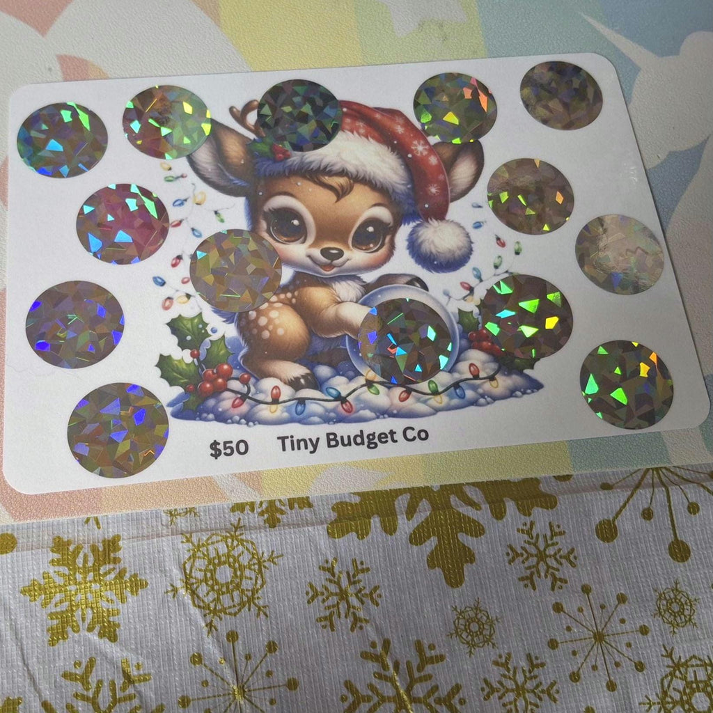 Christmas Reindeer Scratch-Off  and Mini Saving Challenges Set :Holiday Savings Bundle