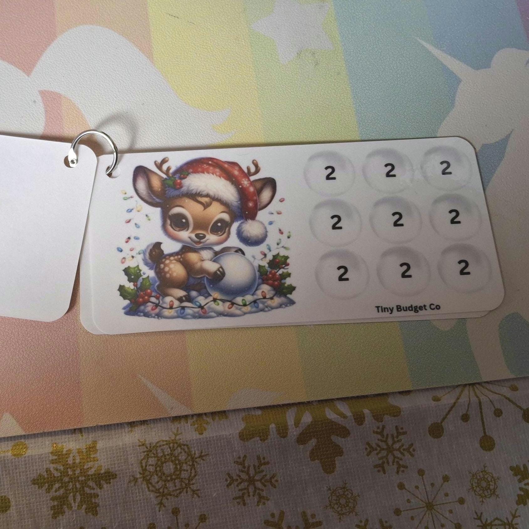 Christmas Reindeer Scratch-Off  and Mini Saving Challenges Set :Holiday Savings Bundle