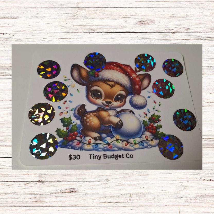Christmas Deer Savings Challenge: Scratch-Off Budget Friendly