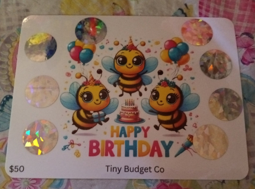 Bee Happy Birthday Scratch Off Saving Challenge Low Income