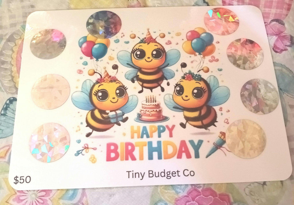 Bee Happy Birthday Scratch Off Saving Challenge Low Income
