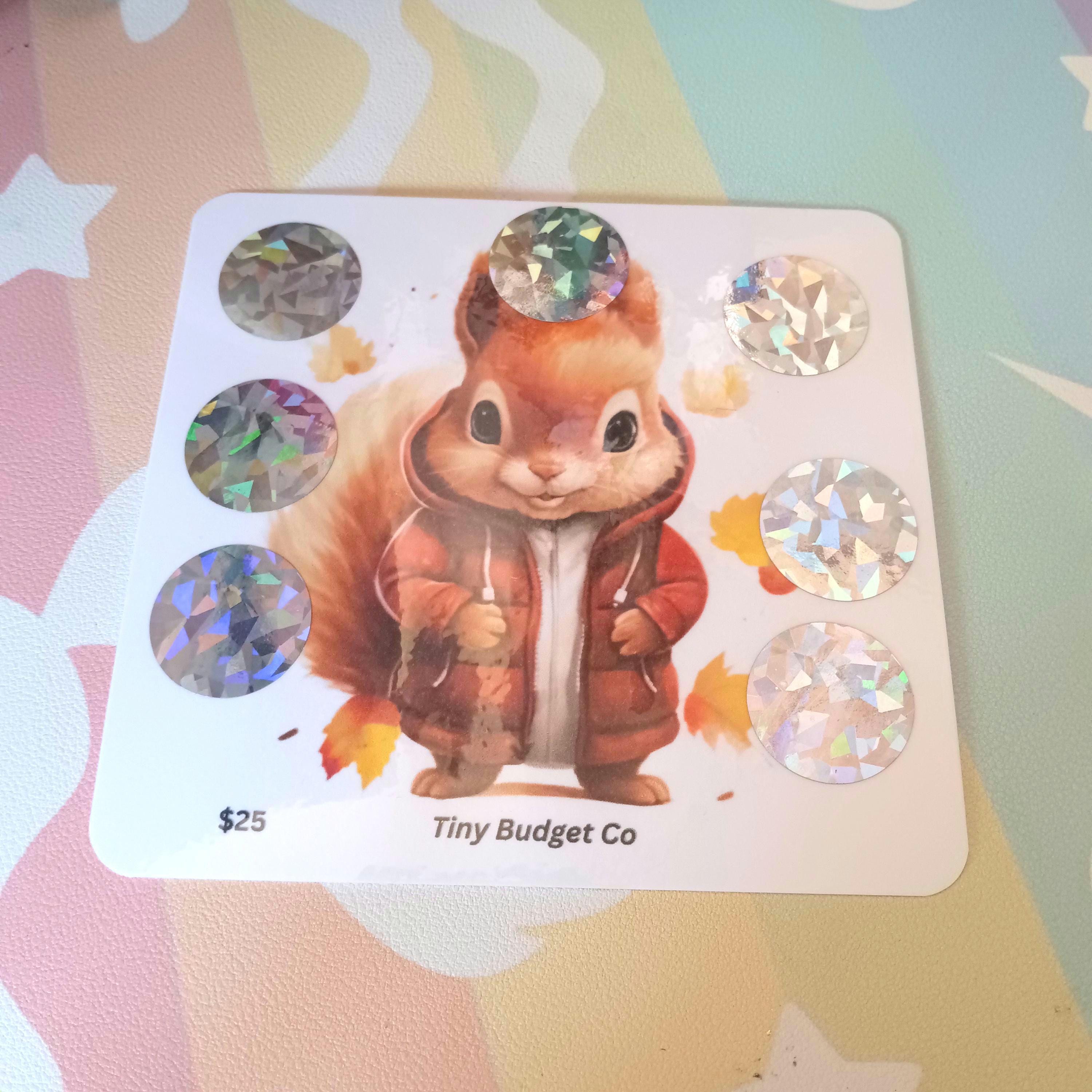 Autumn Squirrel Scratch Off Low Income Fall Saving Challenge, Fall Animal