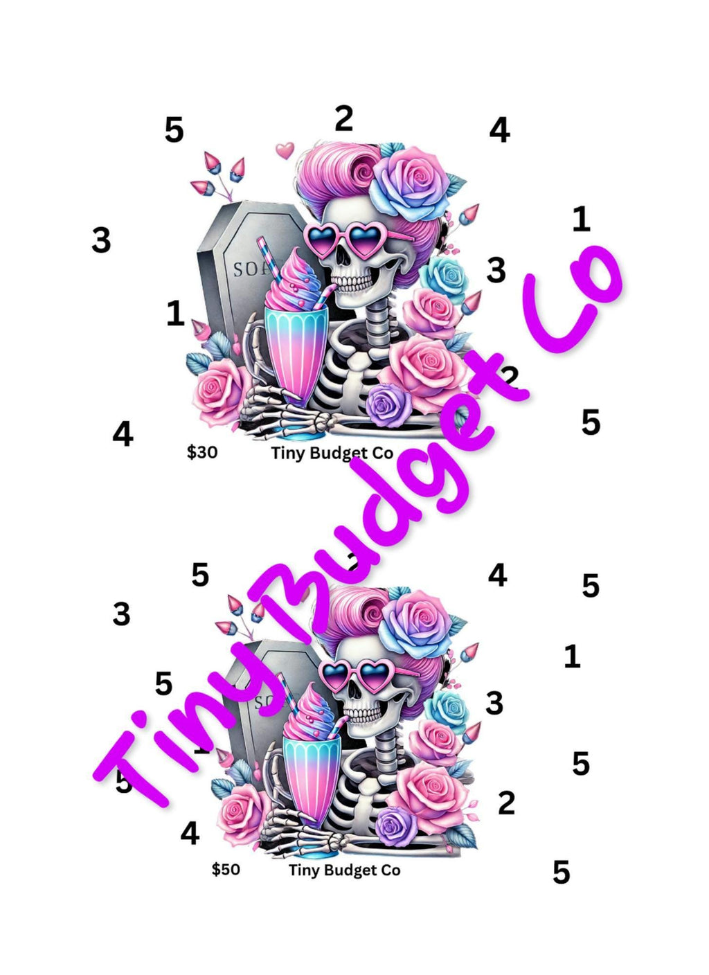 Pastel Skeleton Saving Challenges | Low Income Budget Challenge | Save 30 & 50 | Printable Halloween