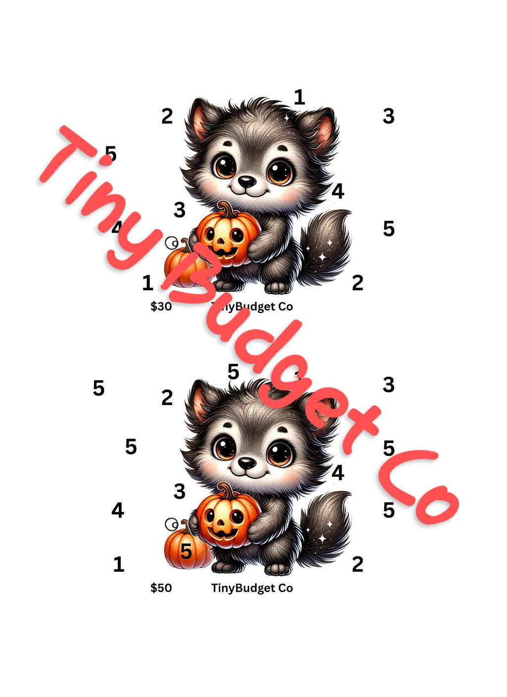Halloween Raccoon Savings Challenge | Budget Printable (Digital Download)