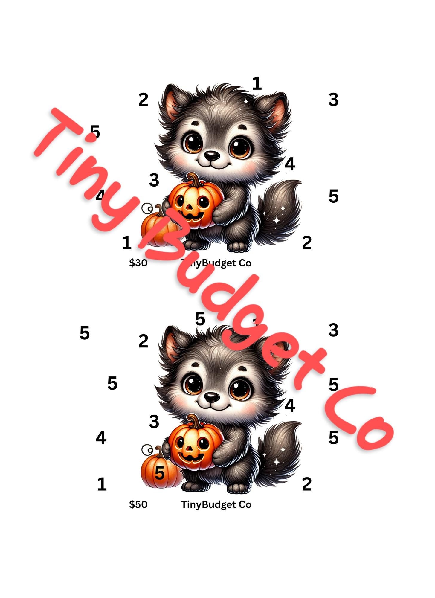 Halloween Raccoon Savings Challenge | Budget Printable (Digital Download)