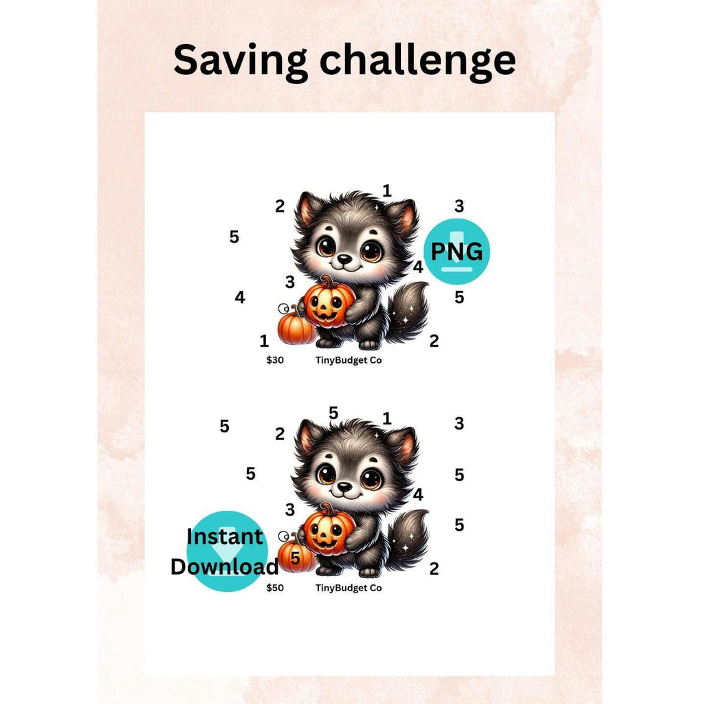 Halloween Raccoon Savings Challenge | Budget Printable (Digital Download)