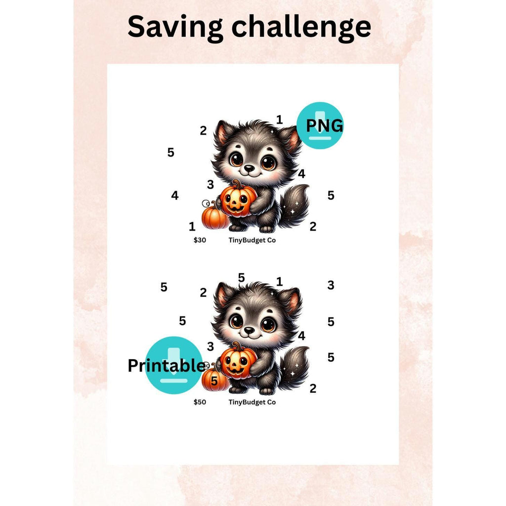 Halloween Raccoon Savings Challenge | Budget Printable (Digital Download)