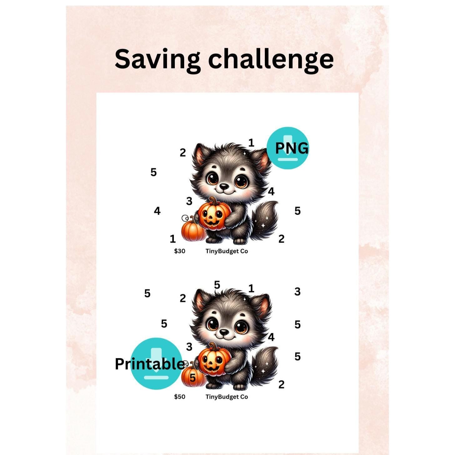 Halloween Raccoon Savings Challenge | Budget Printable (Digital Download)