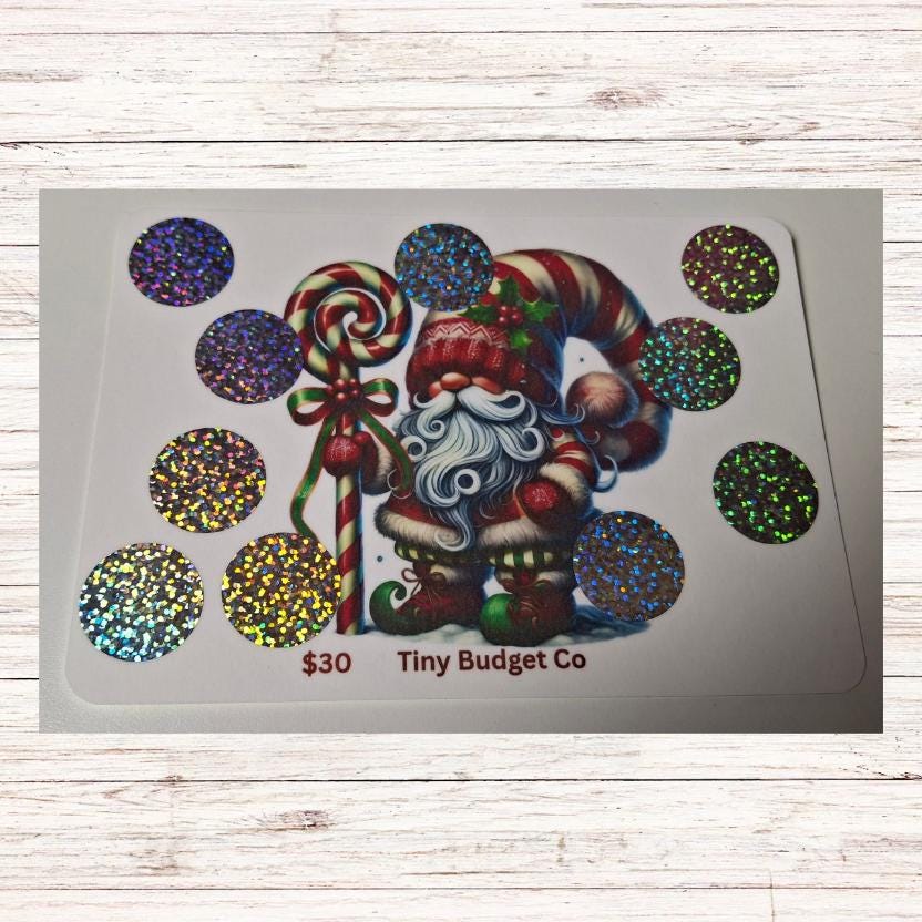 Candy Cane Gnome Scratch-Off Savings Challenge: Holiday Budgeting