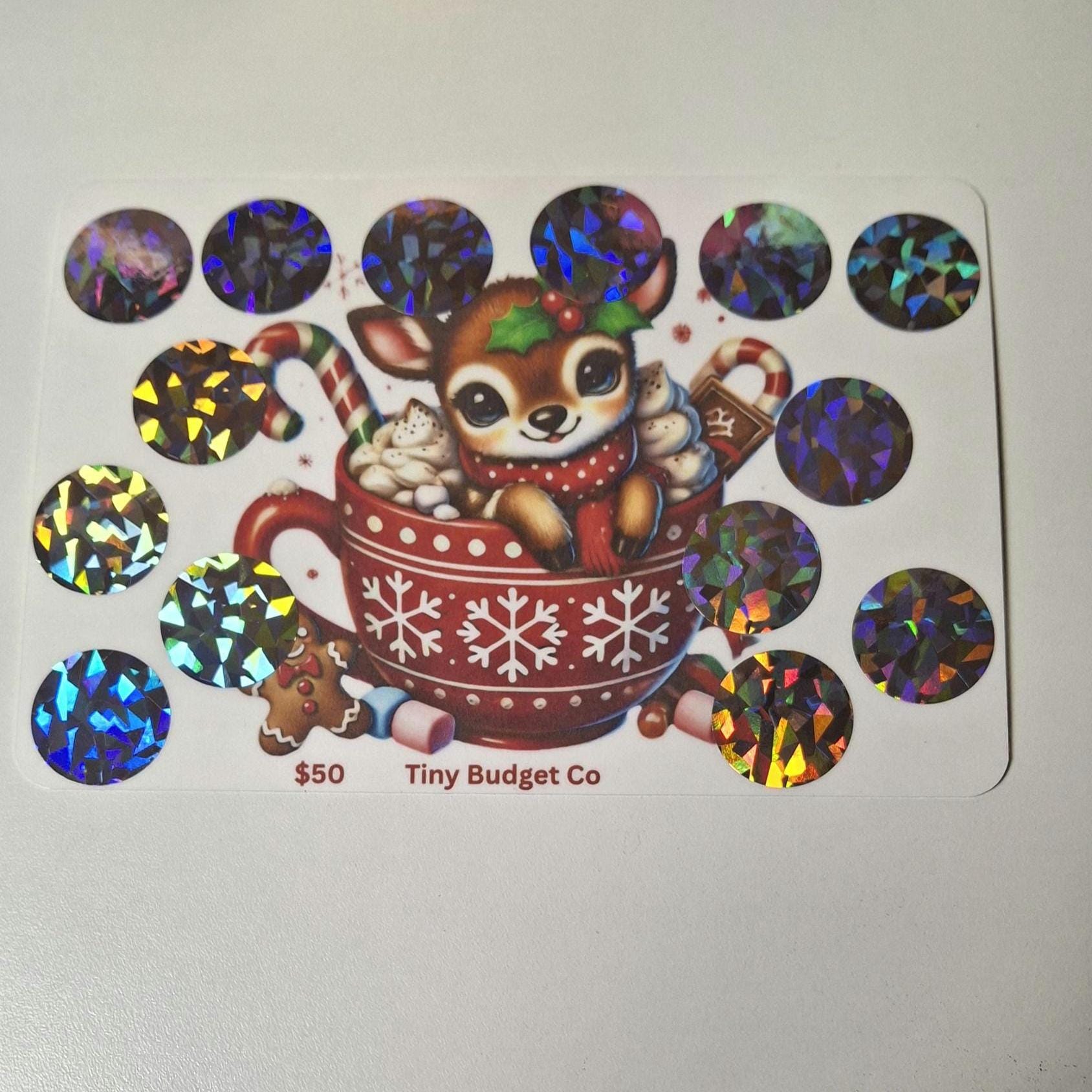 Christmas Reindeer Saving Challenge: Festive Laminated Scratch-Off