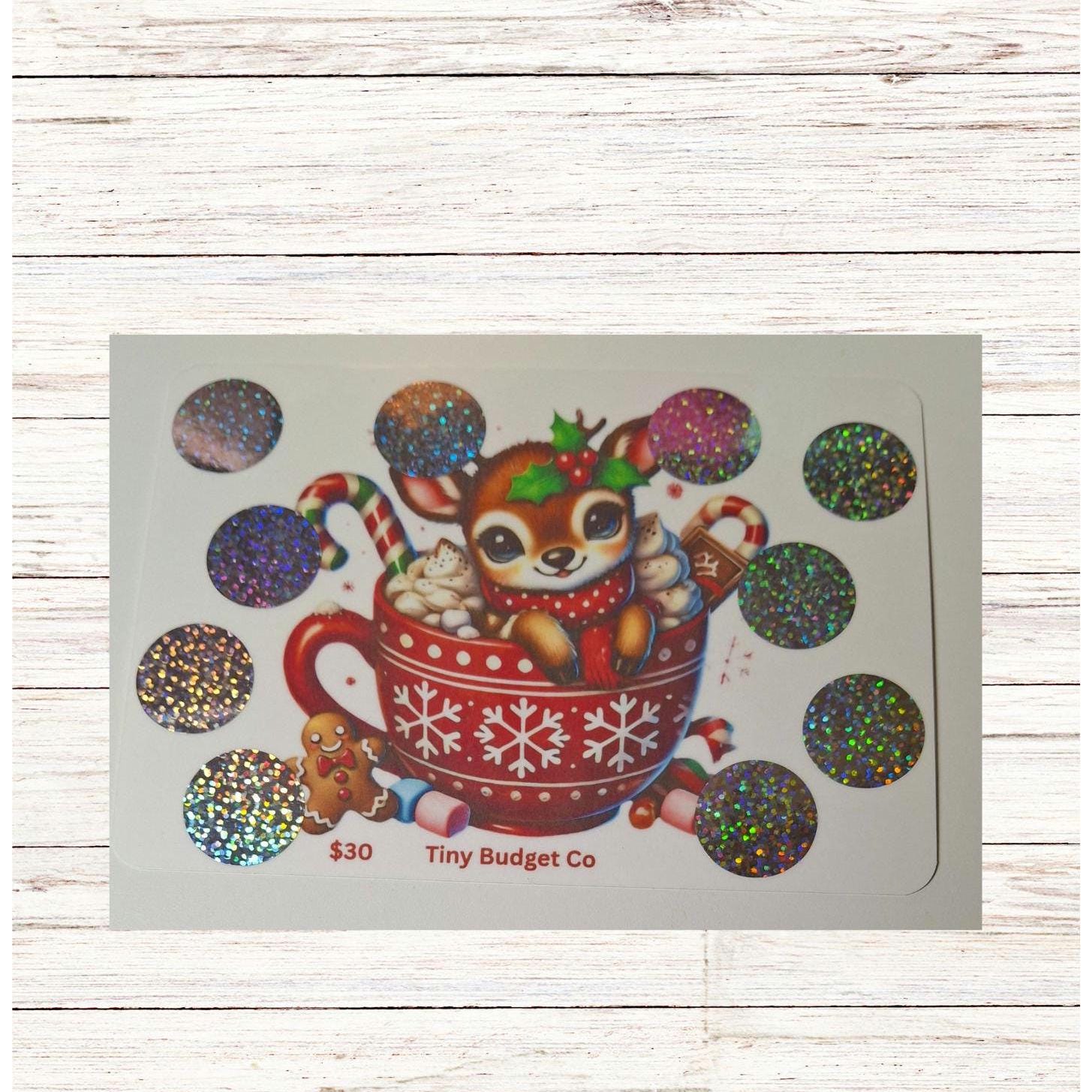 Christmas Reindeer Saving Challenge: Festive Laminated Scratch-Off