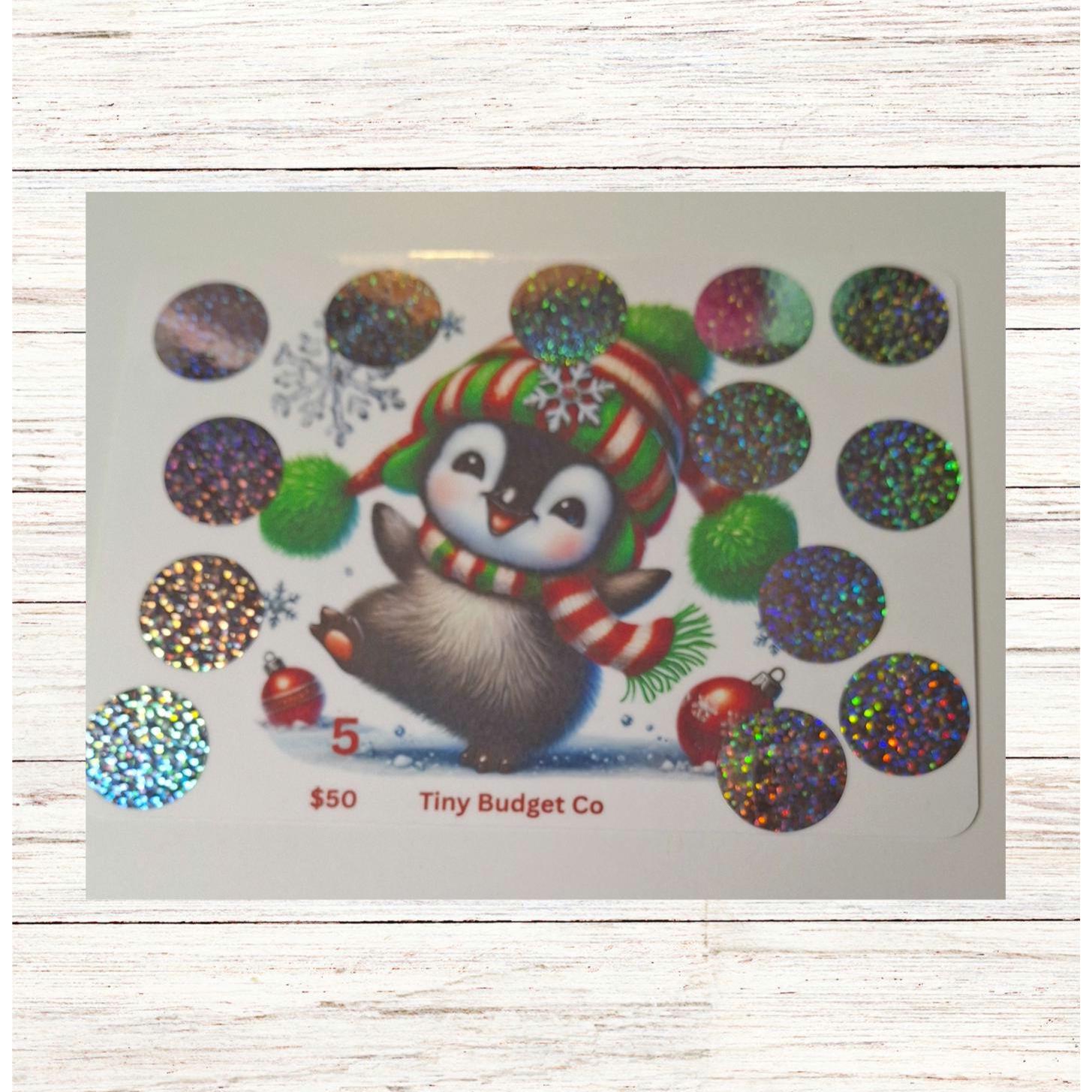 Christmas Penguin Saving Challenge | Save 30 or 50 | Low Income, Laminated