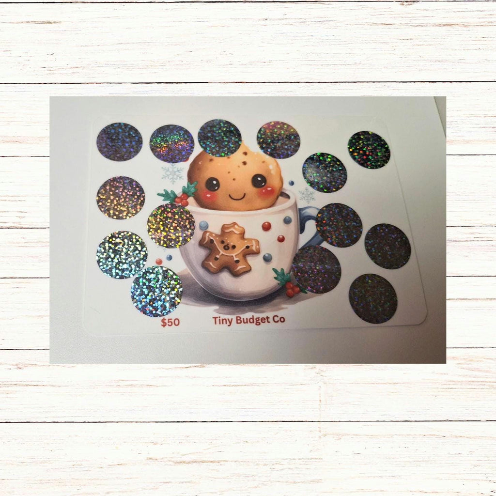 Ginger Bread Man Cup scratch Off Saving Challenge Low Income