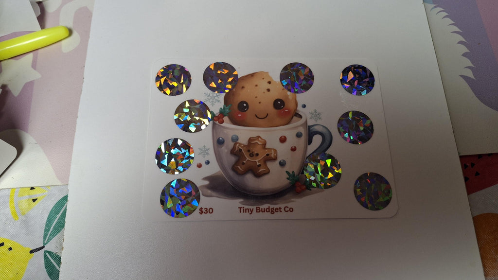 Ginger Bread Man Cup scratch Off Saving Challenge Low Income