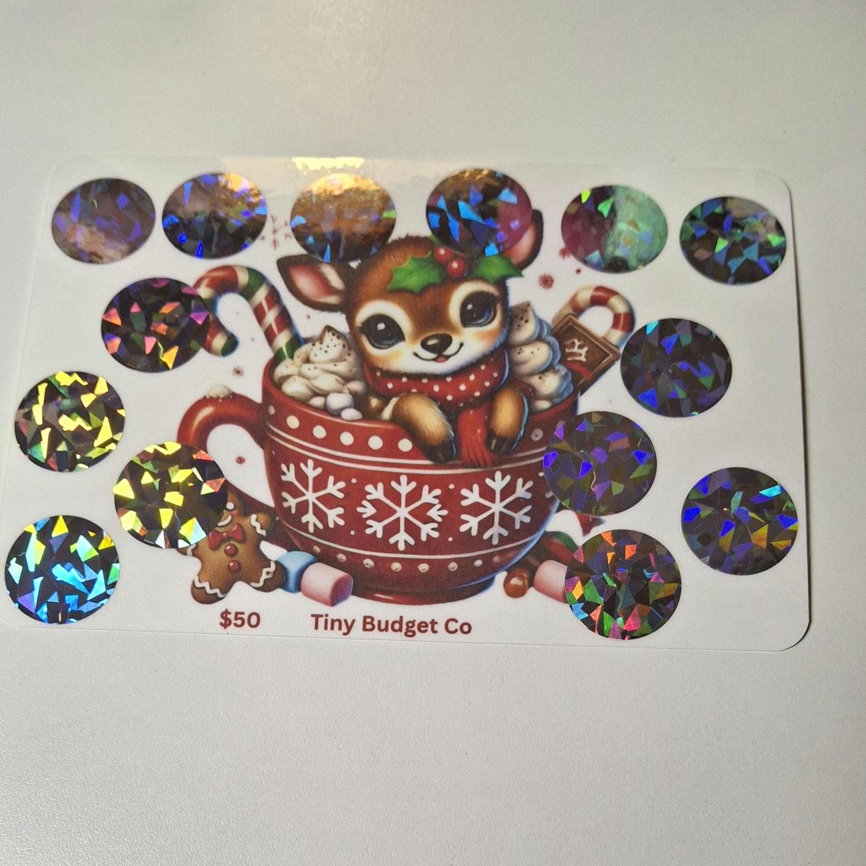 Christmas Reindeer Saving Challenge: Festive Laminated Scratch-Off