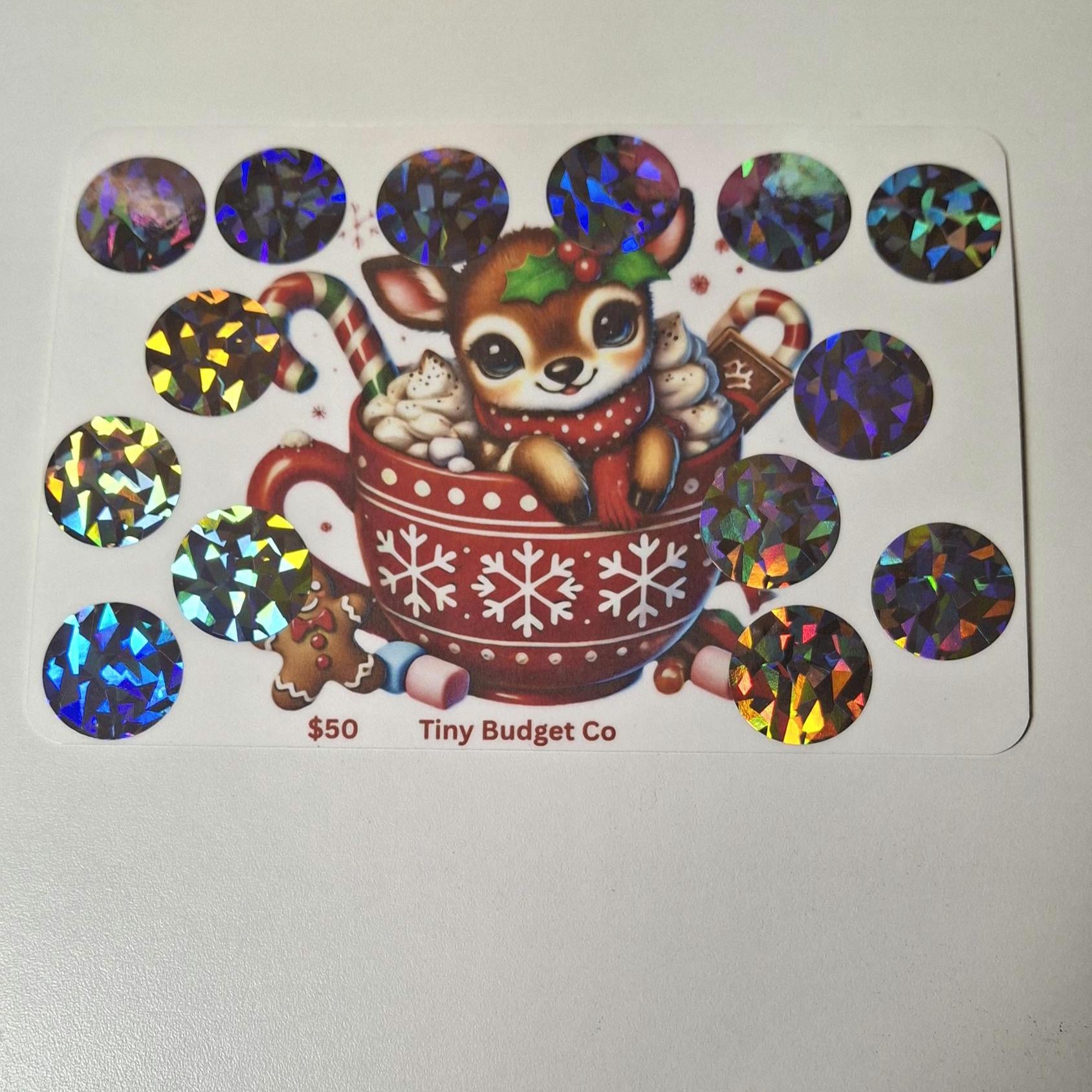 Christmas Reindeer Saving Challenge: Festive Laminated Scratch-Off