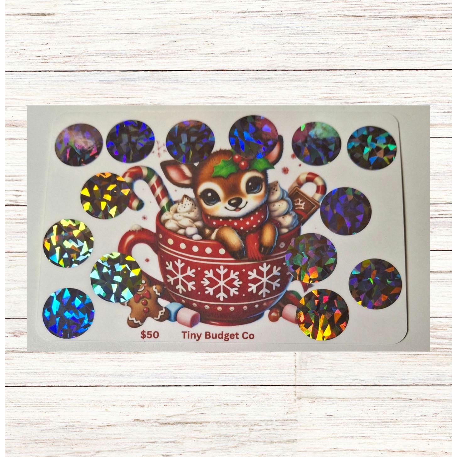 Christmas Reindeer Saving Challenge: Festive Laminated Scratch-Off
