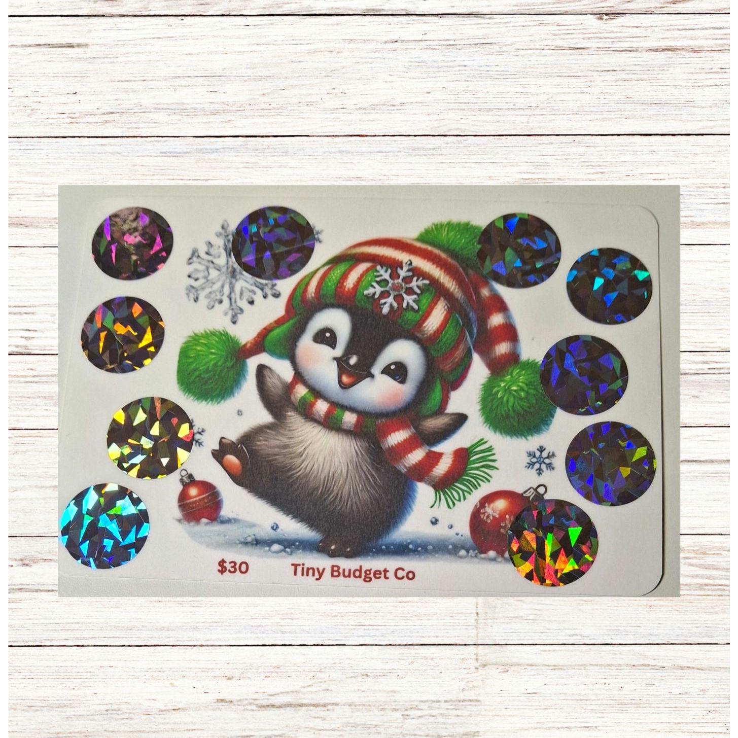 Christmas Penguin Saving Challenge | Save 30 or 50 | Low Income, Laminated