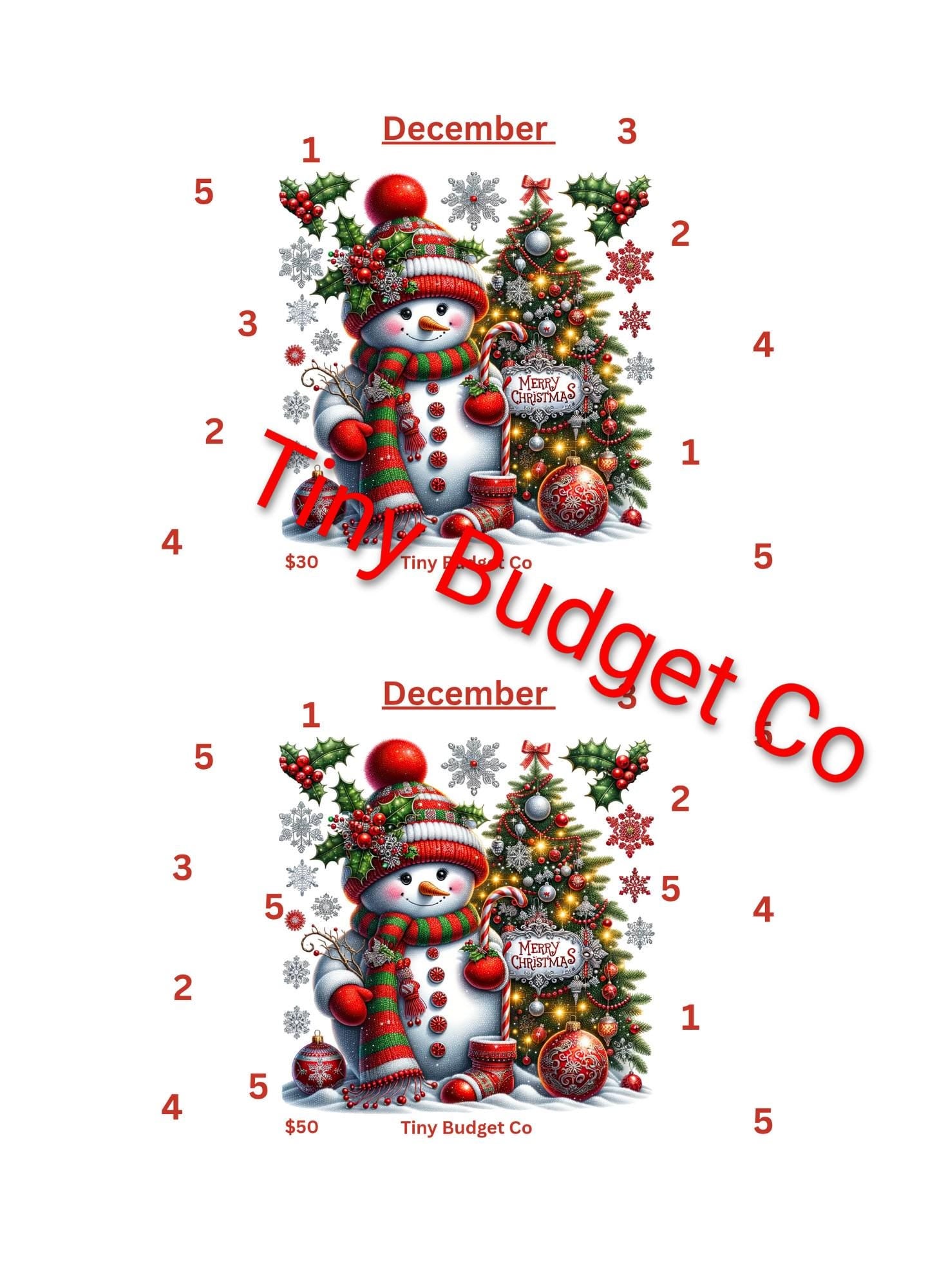 December Snowman Saving Challenges Low Income