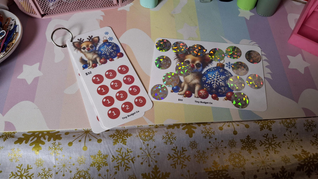 Red Nose Reindeer Pup Christmas Scratch Off and Mini Saving Challenge Set