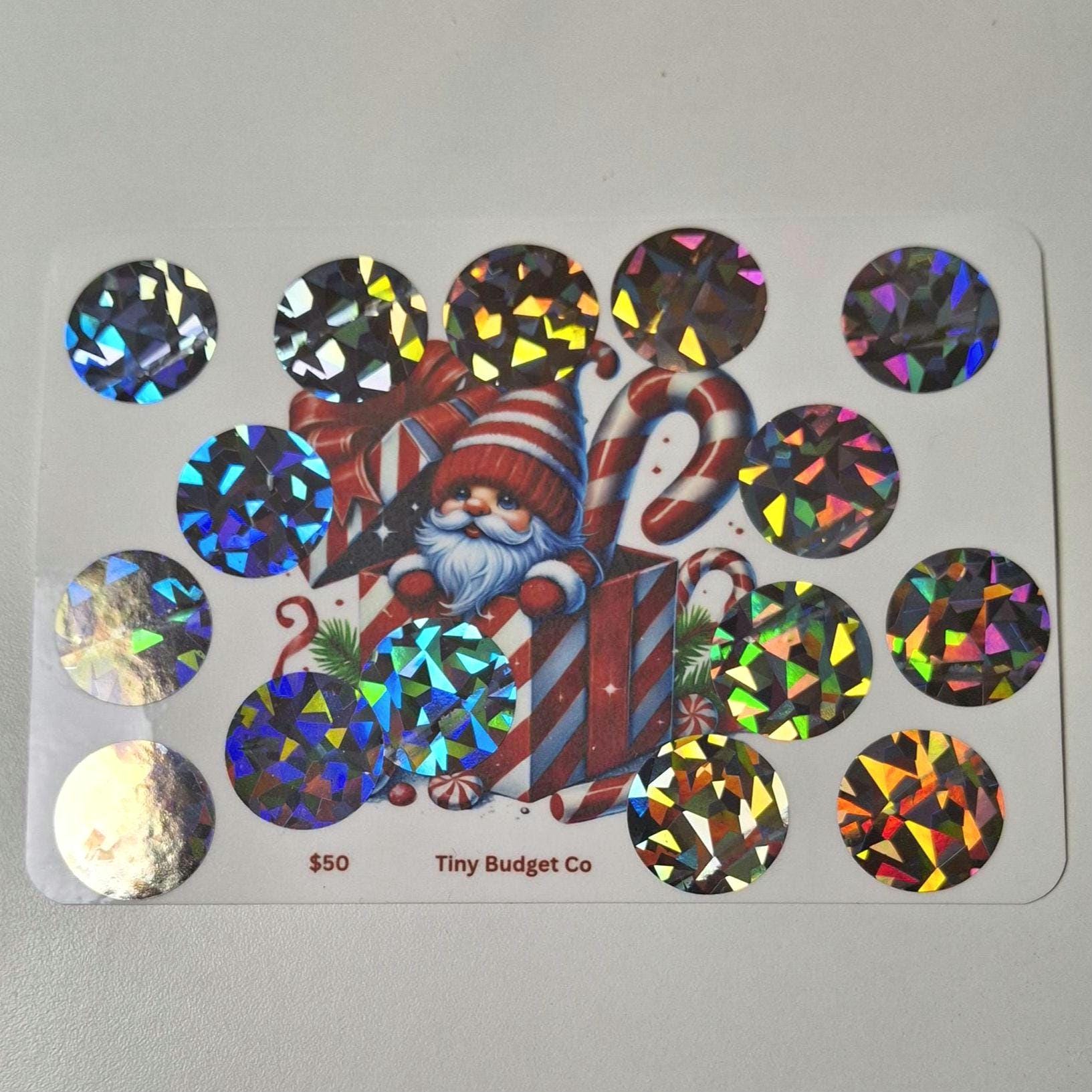 Peppermint Gnome Scratch Off Savings Challenge