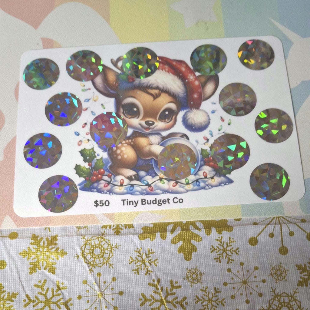 Christmas Reindeer Scratch-Off and Mini Saving Challenges Set :Holiday Savings Bundle